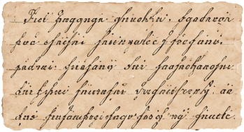 Beispiel einer in Kurrentschrift geschriebenen Briefzeile