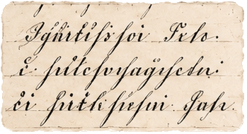 Beispiel einer in Sütterlinschrift geschriebenen Briefzeile
